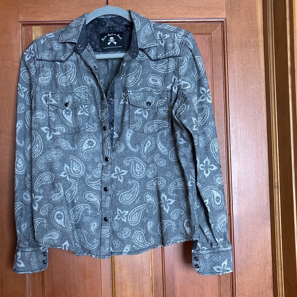 Rock Roll n Soul paisley western button down shirt